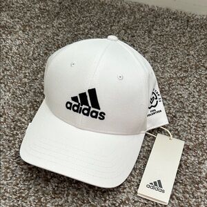 Adidas White and Black Logo Cap